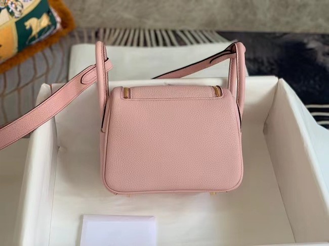 Hermes mini Lindy Original Togo Leather Bag OLD19 pink