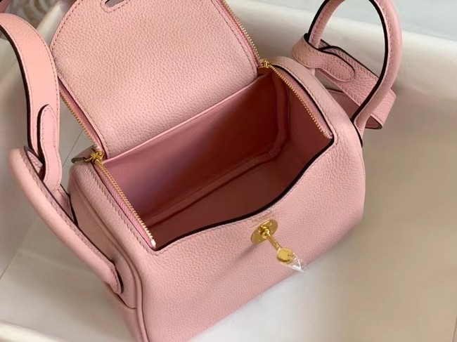 Hermes mini Lindy Original Togo Leather Bag OLD19 pink