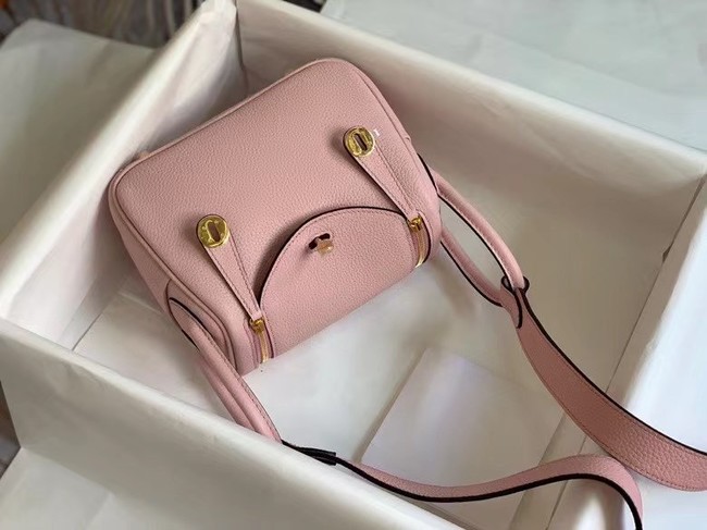 Hermes mini Lindy Original Togo Leather Bag OLD19 pink