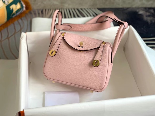 Hermes mini Lindy Original Togo Leather Bag OLD19 pink