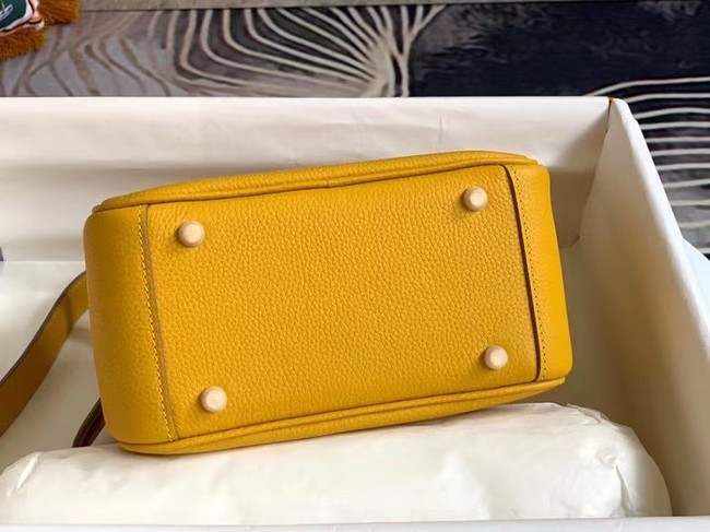 Hermes mini Lindy Original Togo Leather Bag OLD19 yellow