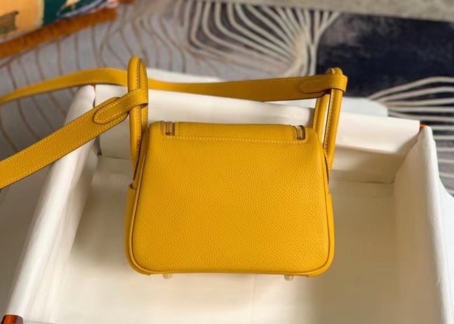 Hermes mini Lindy Original Togo Leather Bag OLD19 yellow