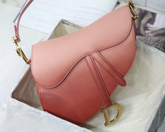 DIOR SADDLE BAG Gradient Calfskin M0446C Pink &Shoulder strap