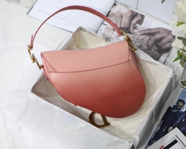 DIOR SADDLE BAG Gradient Calfskin M0446C Pink &Shoulder strap