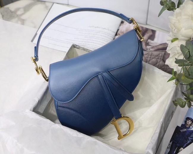 DIOR SADDLE BAG Gradient Calfskin M0446C blue &Shoulder strap