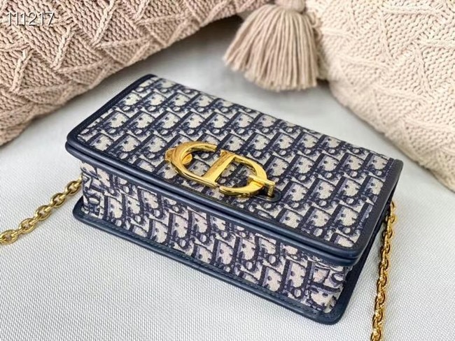 Dior 30 MONTAIGNE BAG Oblique Embroidery M9207 Blue