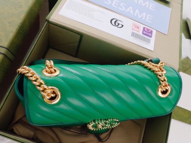 Gucci GG Marmont small shoulder bag 443497 Emerald green