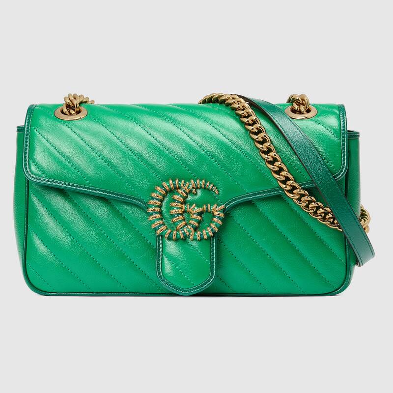 Gucci GG Marmont small shoulder bag 443497 Emerald green