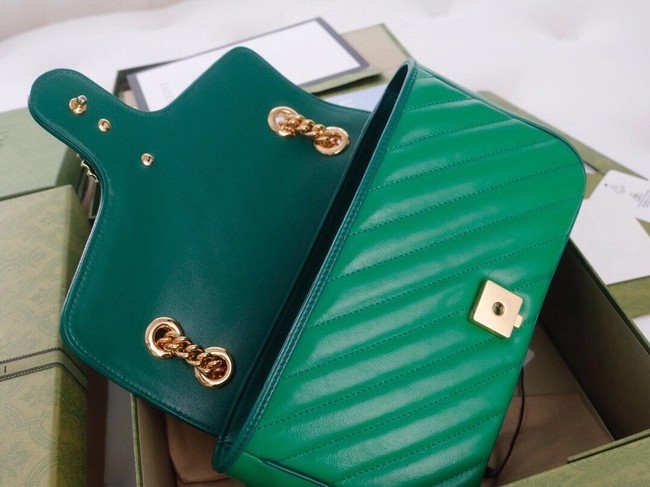 Gucci GG Marmont small shoulder bag 443497 Emerald green