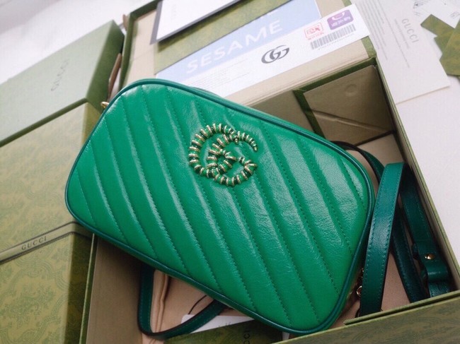 Gucci GG Marmont small shoulder bag 447632 Bright green