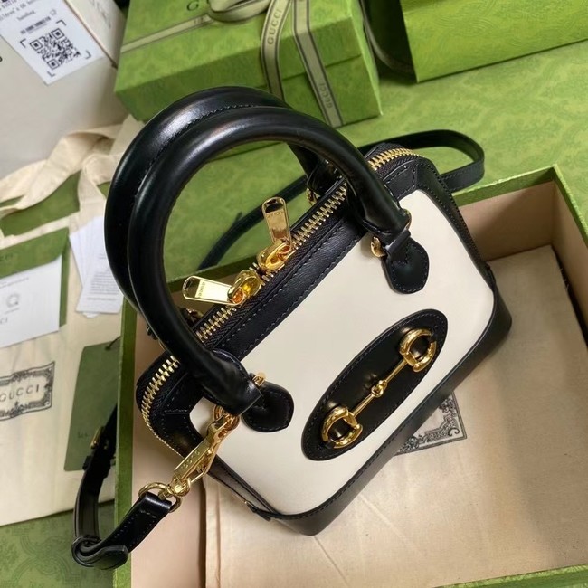 Gucci Horsebit 1955 mini top handle bag 640716 black&white