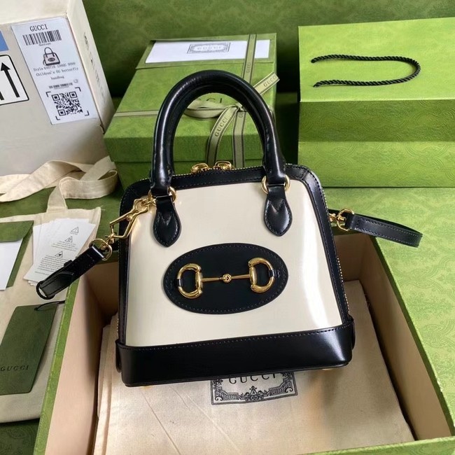 Gucci Horsebit 1955 mini top handle bag 640716 black&white