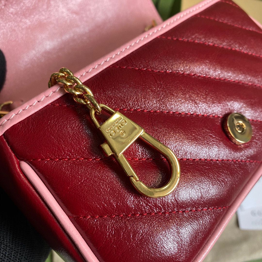 Gucci GG Marmont super mini bag 574969 Wine&Pink