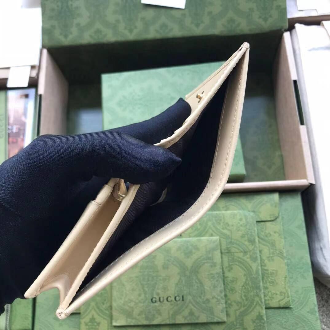 Gucci GG Marmont card case Original Leather 466488 Cream