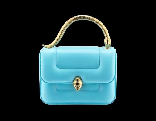 Bvlgari Serpenti Forever leather small crossbody bag B209107 sky blue