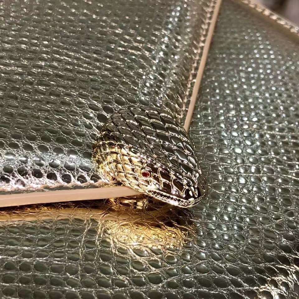 Bvlgari Serpenti Forever leather small crossbody bag B210544 light gold
