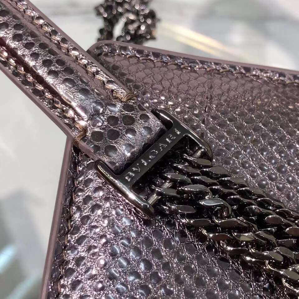 Bvlgari Serpenti Forever leather small crossbody bag B210544 silver grey