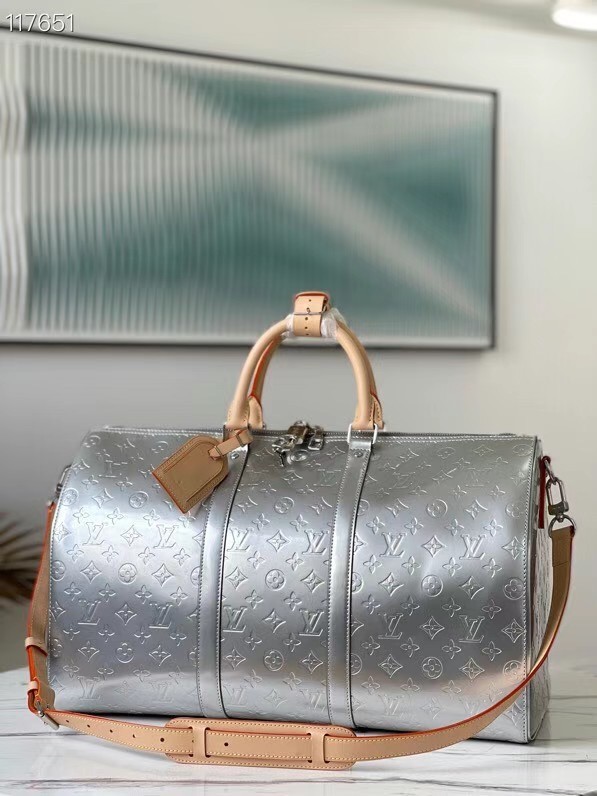 Louis Vuitton KEEPALL BANDOULIERE 50 M45886 Silver