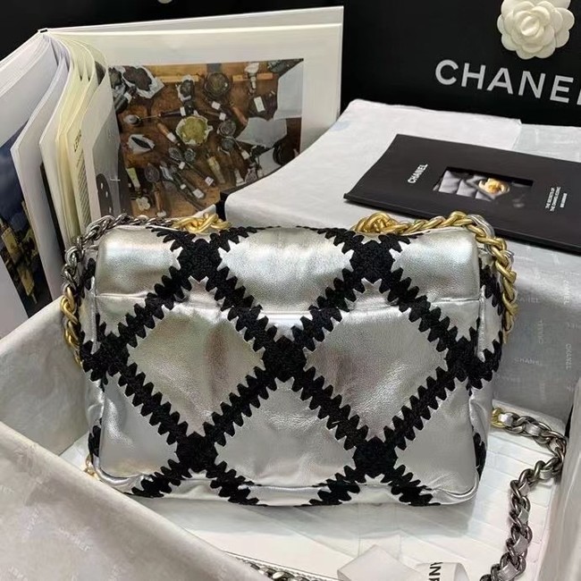 chanel 19 flap bag AS1160 Silver & Black