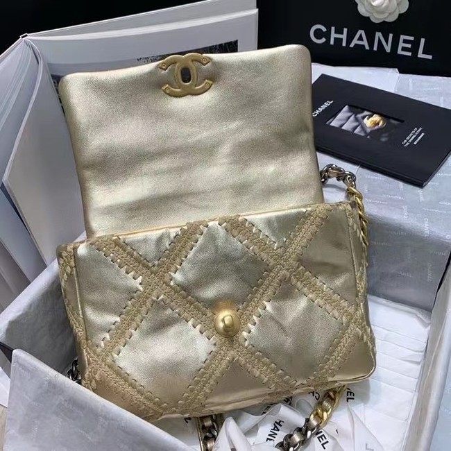 chanel 19 flap bag AS1160 gold