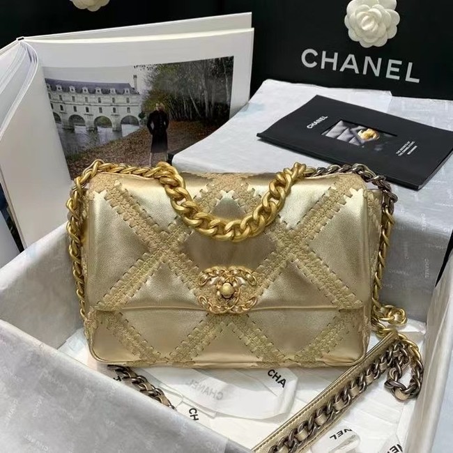 chanel 19 flap bag AS1160 gold