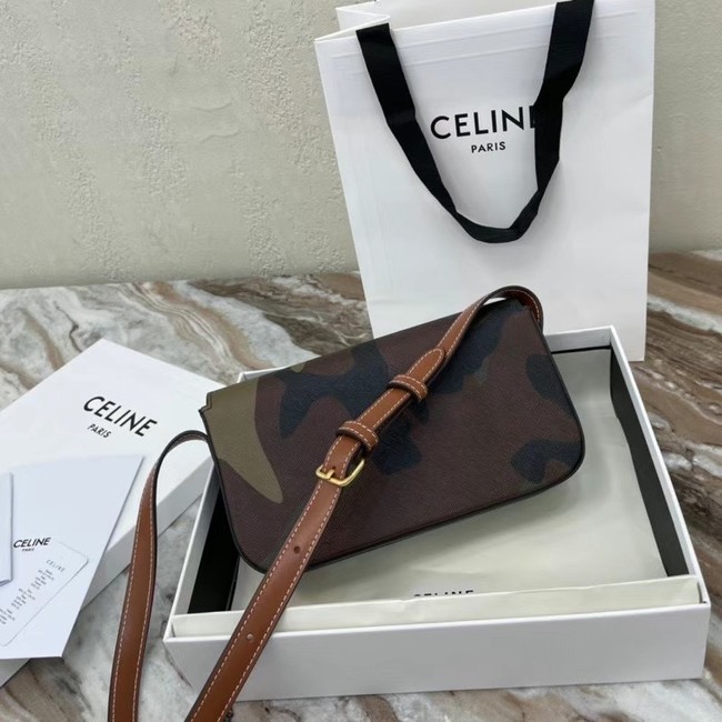 Celine TRIOMPHE SHOULDER BAG IN TRIOMPHE CANVAS AND CALFSKIN 194143 