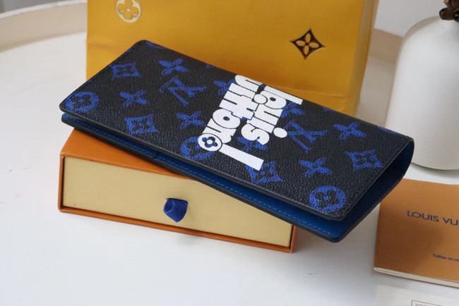 Louis Vuitton BRAZZA WALLET M80801 blue