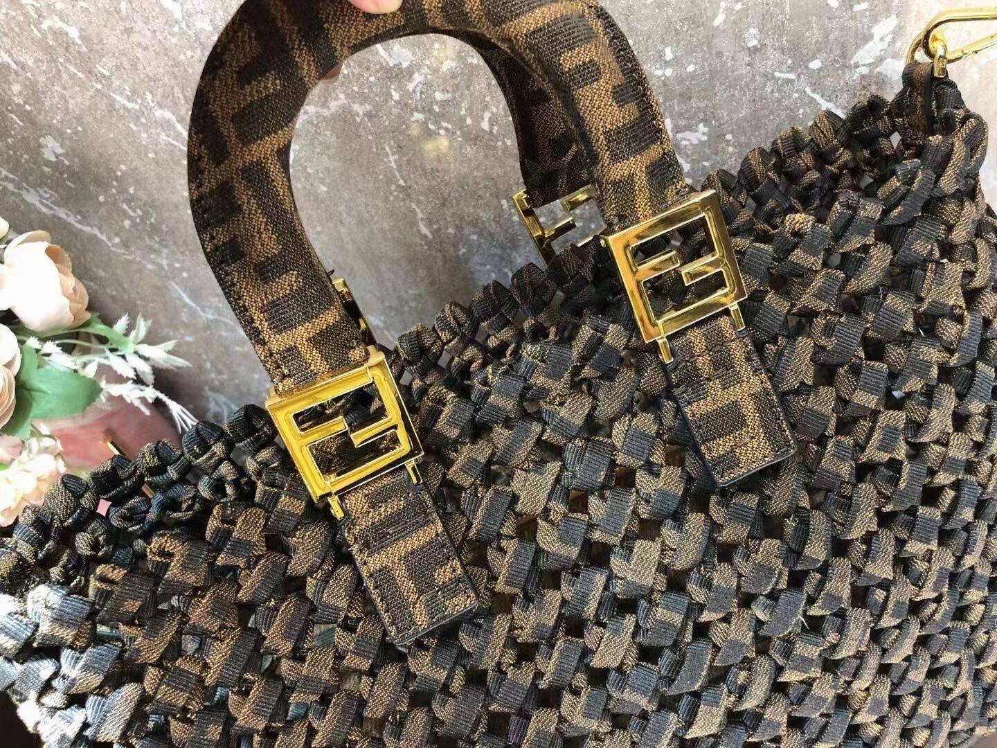 Fendi Weave Bag F6501 brown