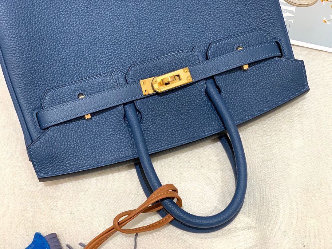 Hermes Birkin 25CM Togo Bag Original Leather H25E Dark Blue