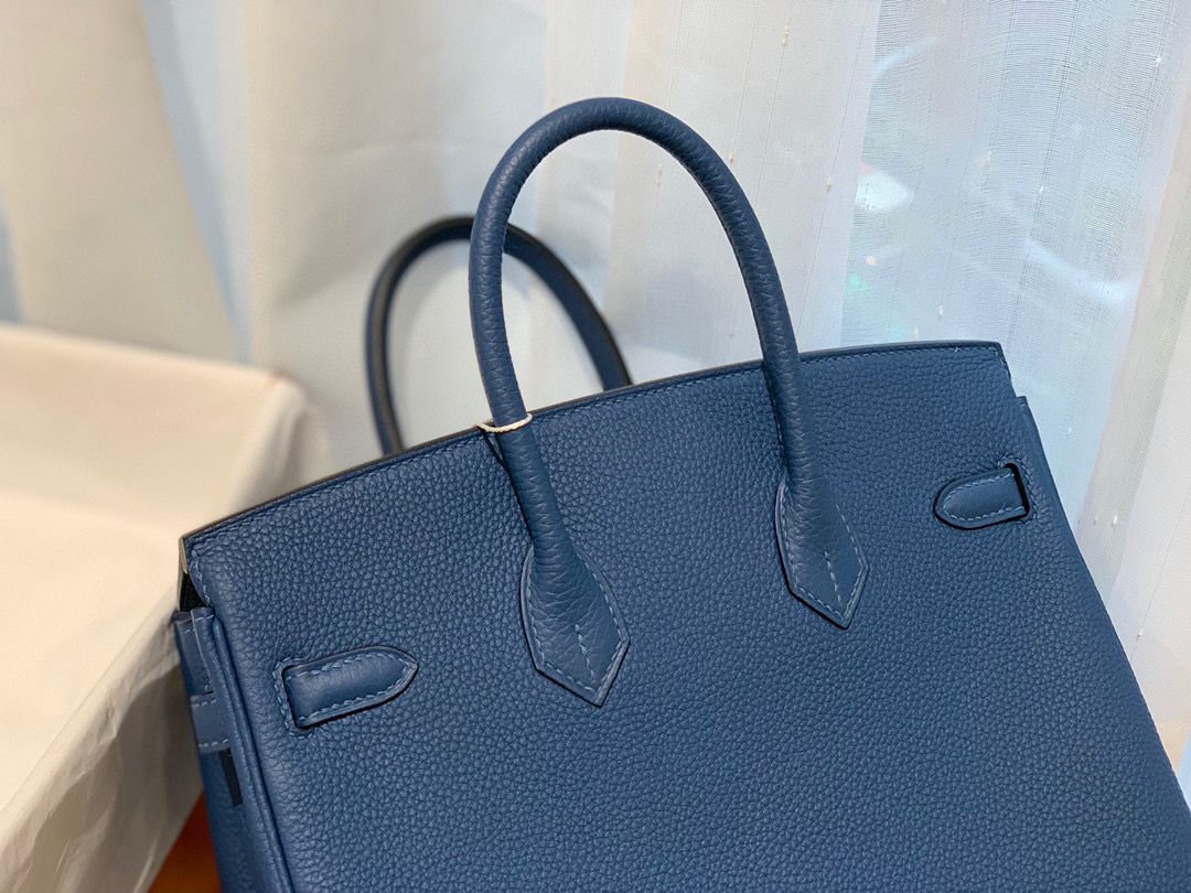 Hermes Birkin 25CM Togo Bag Original Leather H25E Dark Blue