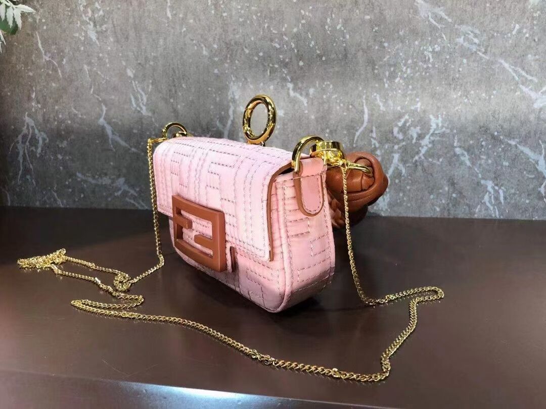 Fendi mini BAGUETTE cotton bag F6550 pink