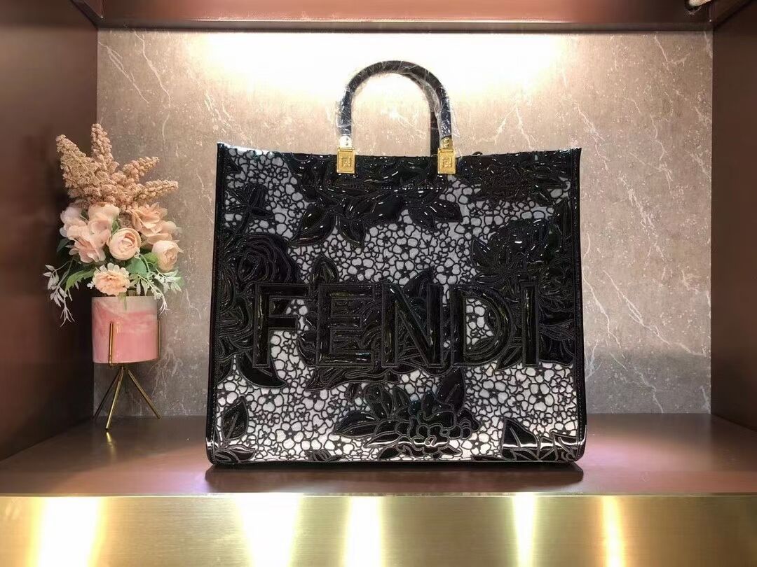 FENDI LARGE embroidery bag 8BH386AB black