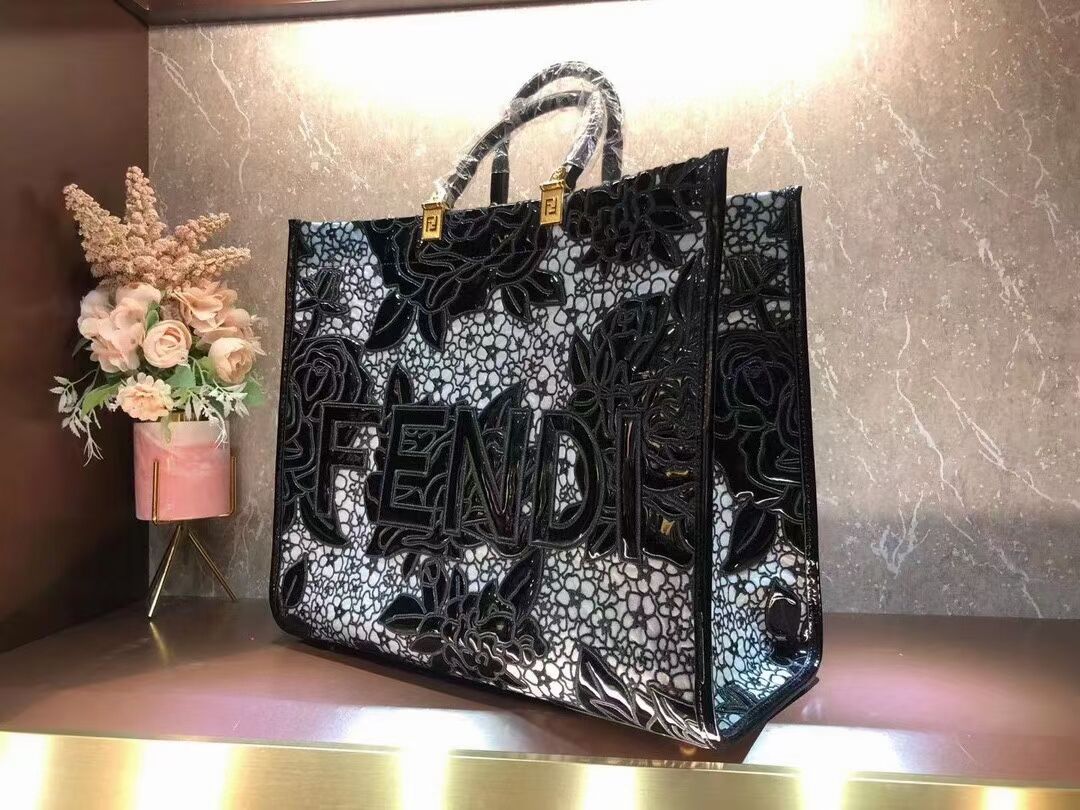 FENDI LARGE embroidery bag 8BH386AB black