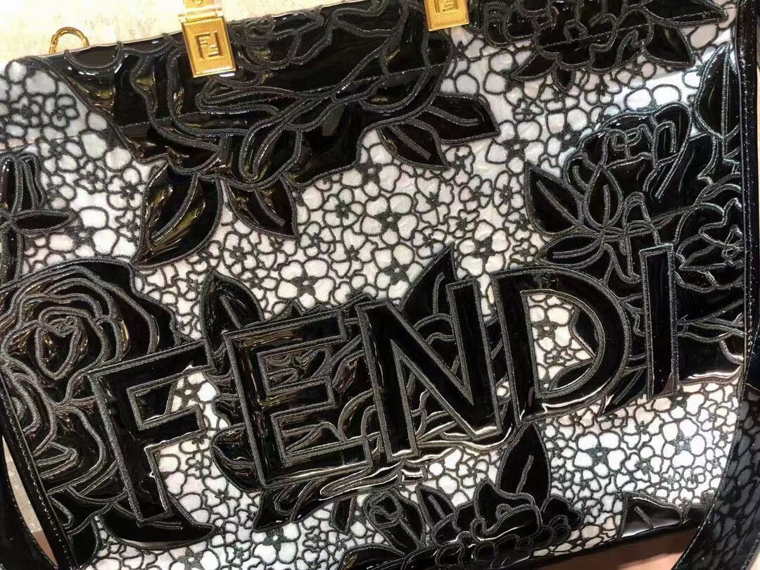 FENDI LARGE embroidery bag 8BH386AB black