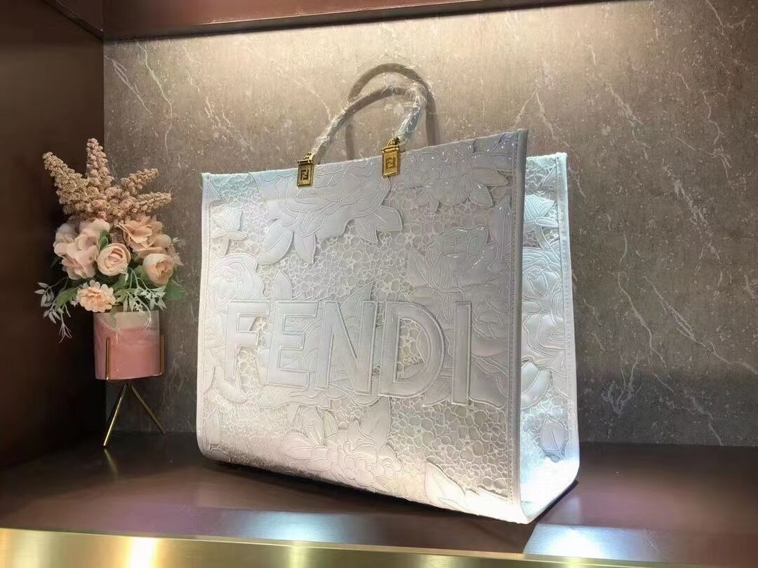 FENDI LARGE embroidery bag 8BH386AB white