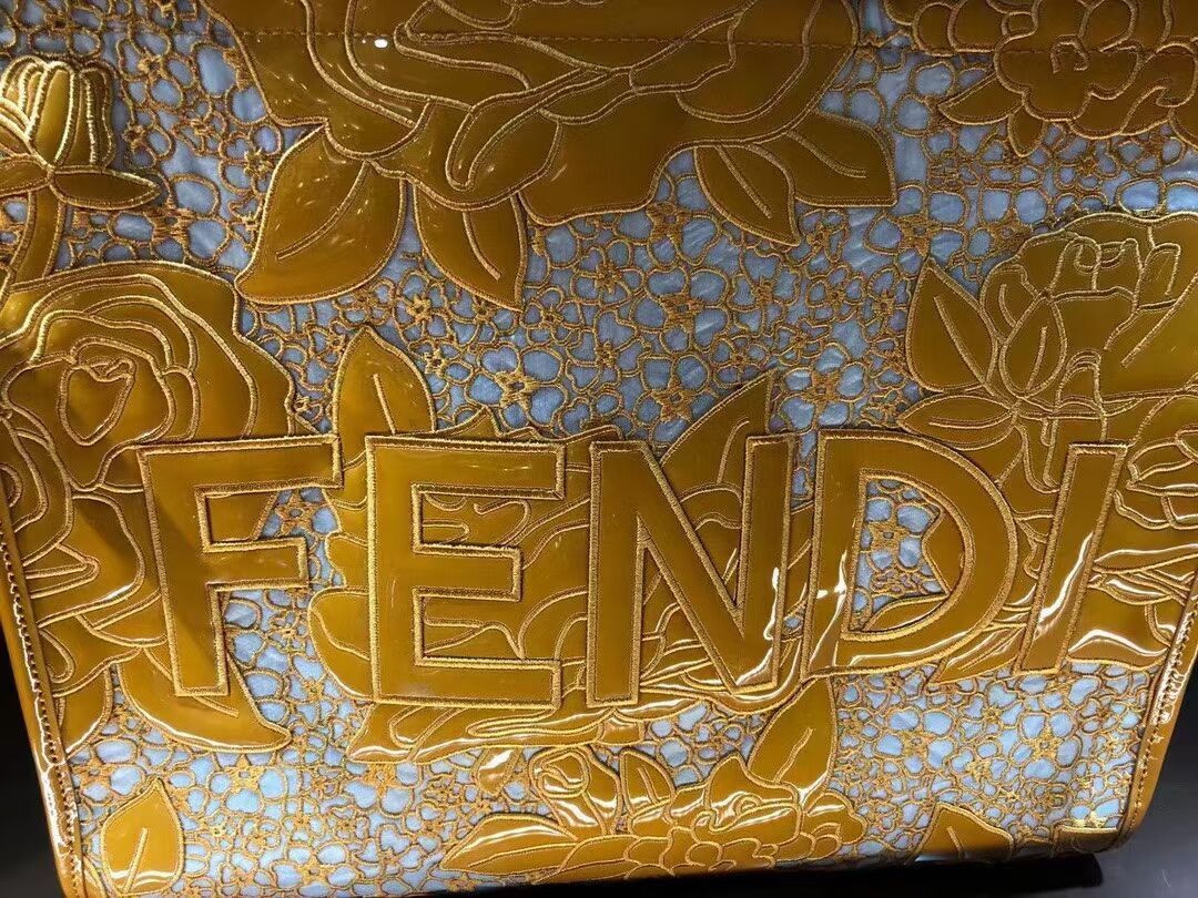 FENDI LARGE embroidery bag 8BH386AB yellow