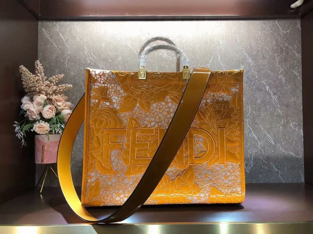 FENDI LARGE embroidery bag 8BH386AB yellow