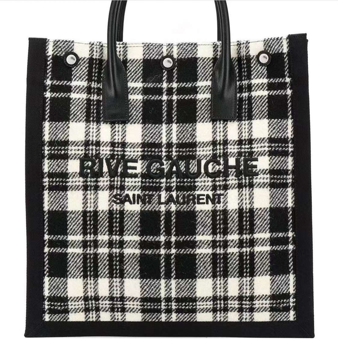 Yves Saint Laurent Tote Book LINEN Shopping Bag Y509416 black