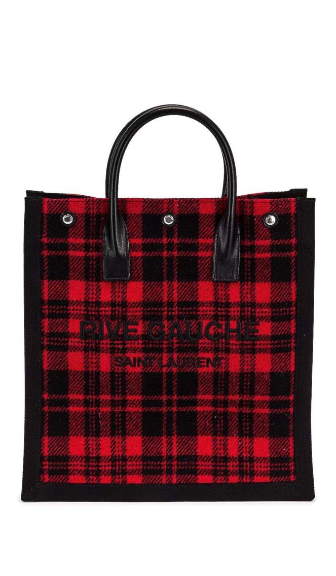 Yves Saint Laurent Tote Book LINEN Shopping Bag Y509416 red