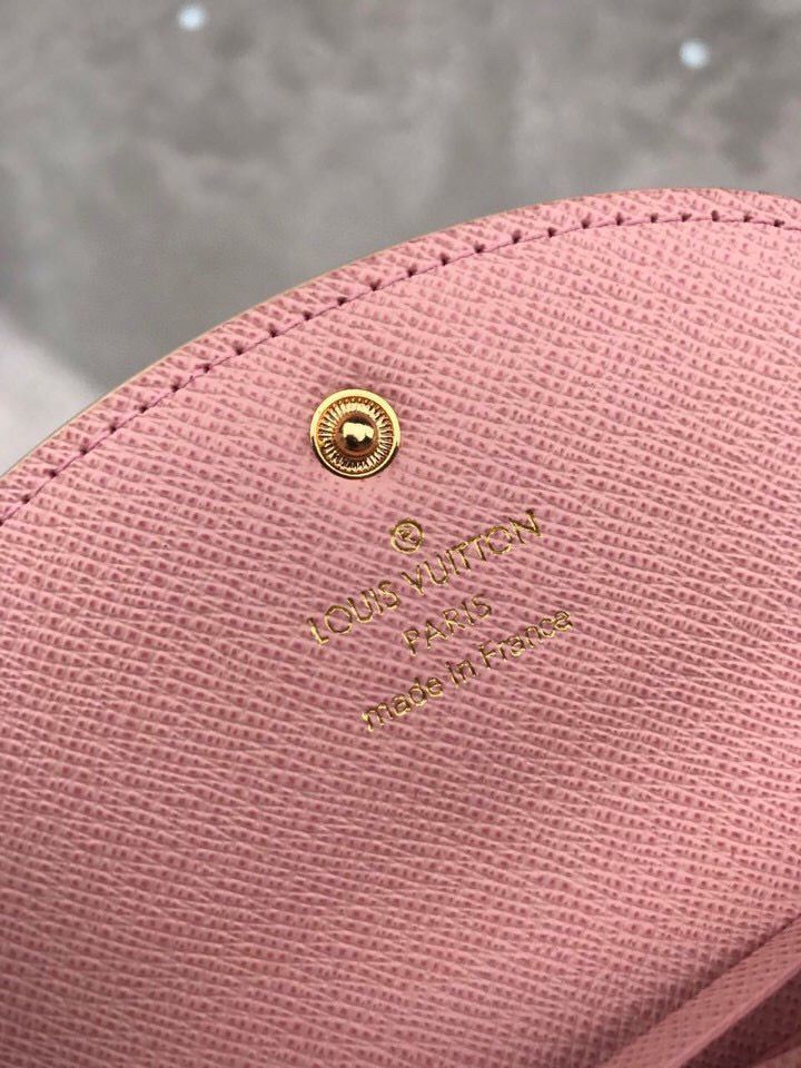 Louis Vuitton Damier Azur Canvas Rosalie Coin Purse Wallet N61276 Pink