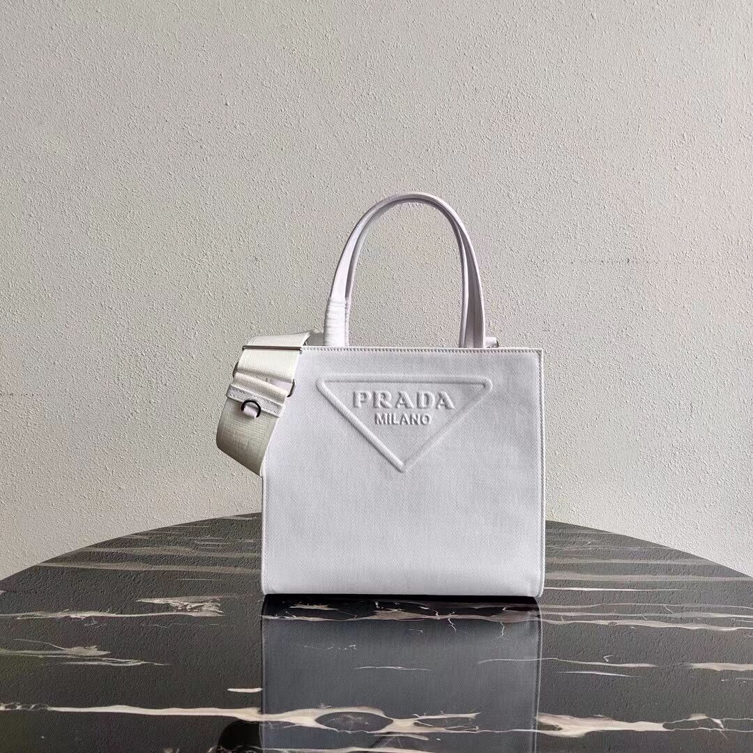 Prada Drill tote bag 1BG382 white