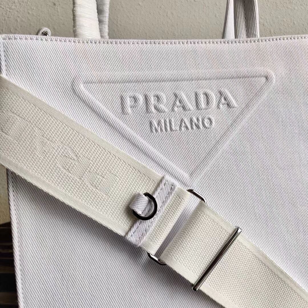 Prada Drill tote bag 1BG382 white