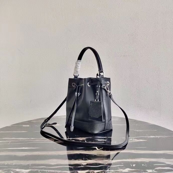 Prada Saffiano leather mini shoulder bag 1AE055 black