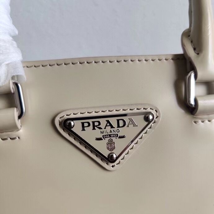 Prada Small brushed leather tote 1AD331 Biscuits