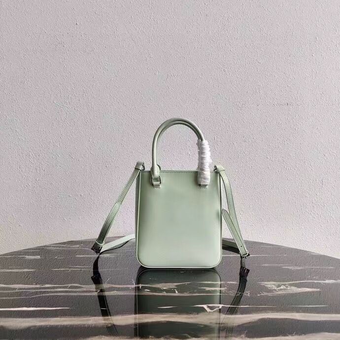 Prada Small brushed leather tote 1AD331 light green