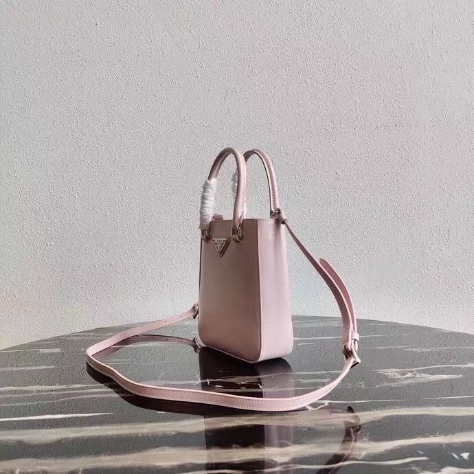 Prada Small brushed leather tote 1AD331 pink