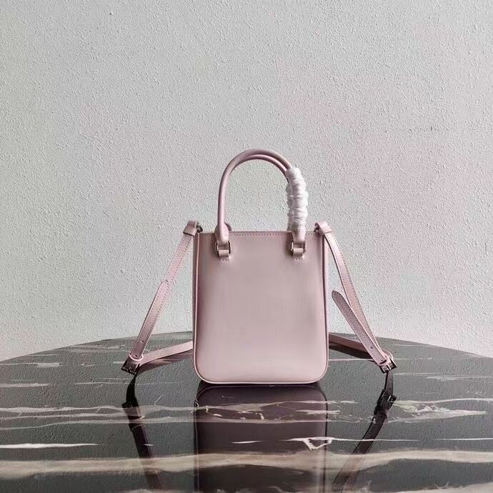 Prada Small brushed leather tote 1AD331 pink