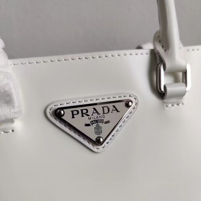 Prada Small brushed leather tote 1AD331 white