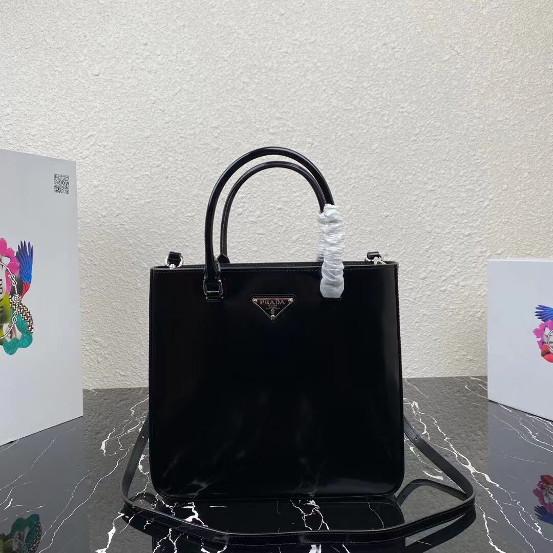 Prada brushed leather tote 1AD330 black