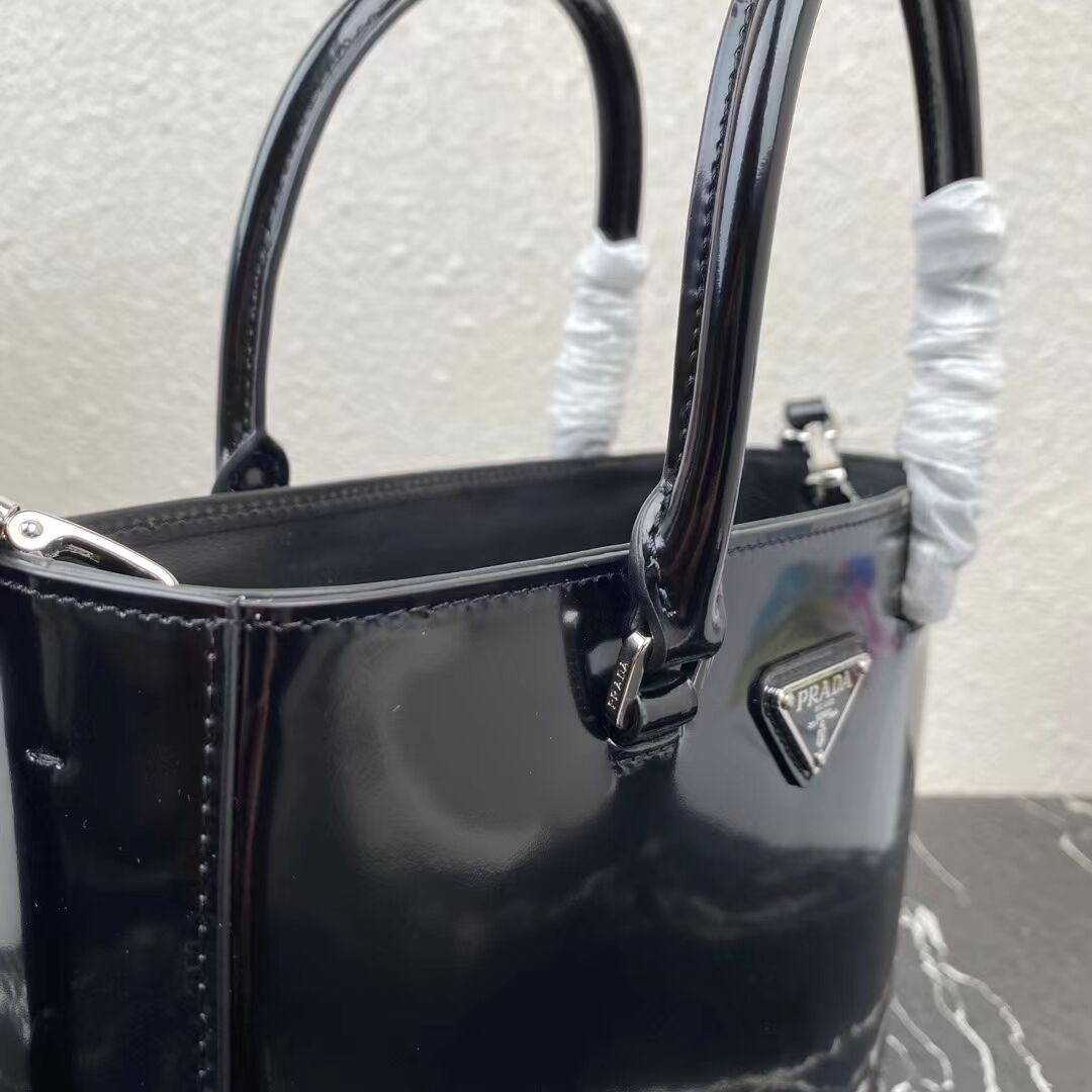 Prada brushed leather tote 1BA330 black